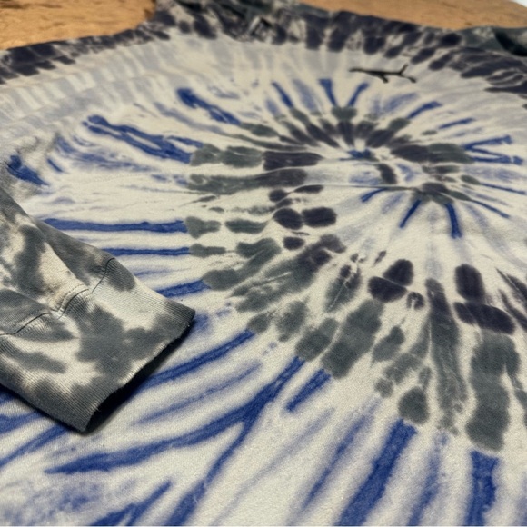 Victoria’s Secret PINK Tie-Dye Hoodie Blue Gray Long Sleeve Women’s Size M - Picture 3 of 9